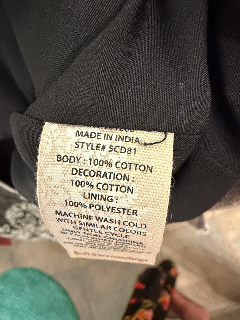 Soft Surroundings Black wash Jacket with White Embroidery - Picture 6 of 6